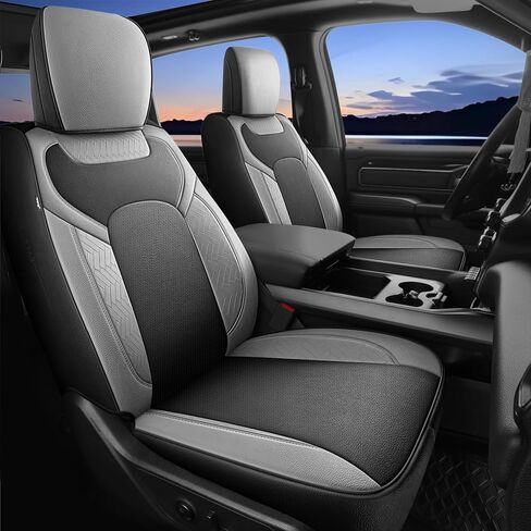 Red Rain Brown Leather Car Seat Cover for Chevy Silverado 2019-2025 1500 2500 3500 Crew Cab Double Extended Regular Cab LT LZT RST Trail Boss, GMC Sierra 2020-2026 (Silverado-Brown+Orange-2019/2025) in Saudi Arabia