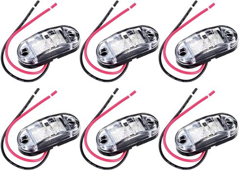 6x واضح 2 ديود LED مقطورة الجانب ماركر ضوء البيضاوي مقطورة تشغيل أضواء مقاوم للماء مقطورة ماركر أضواء Indiors مختومة مقاوم للماء ل RV لكل in Kuwait