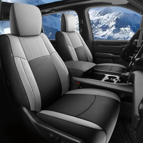 غطاء مقعد سيارة من الجلد باللون الأحمر المطر البني لسيارة Chevy Silverado 2019-2025 1500 2500 3500 Crew Cab Double Extended Regular Cab LT LZT RST Trail Boss, GMC Sierra 2020-2026 (Silverado-Brown+Orange-2019/2025) in Kuwait