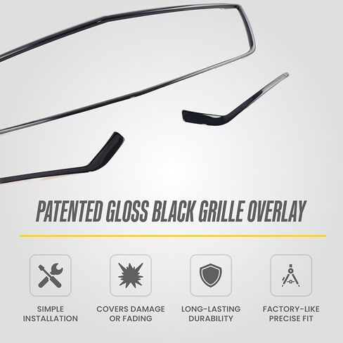 Trim Illusion Chrome Delete Gloss Black Patented Grille Overlay for 2020-2026 Cadillac XT5 | Easy No-Tool Install | US Patented in Saudi Arabia