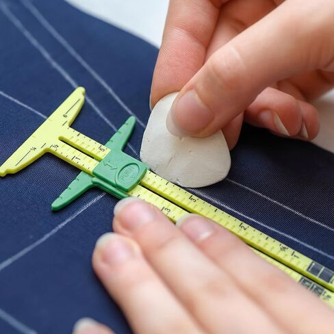 Ceenna 8 Pcs Sliding Gauge Measuring Tool, 5-in-1 Aluminum Expanding Sewing Gauge Button Guide Spacing Device Quilting Ruler Measuring Tool with 4 Seam Allowance Templates for Crafting Sewing Supplies in Saudi Arabia