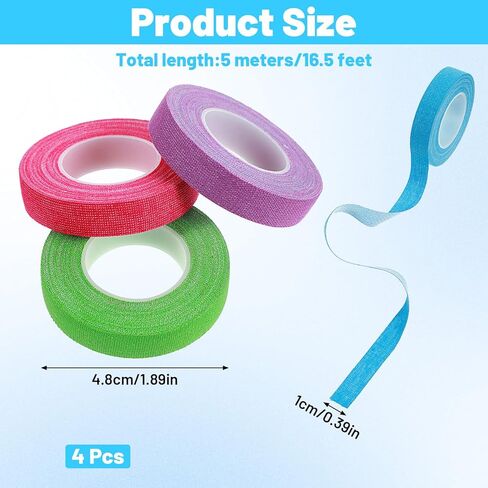 4PCS Thimble Tape for Hand Sewing, Self-Adhesive Finger Tape Sewing Finger Protector Breathable Nail Bandage for Quilting, Embroidery DIY Crafts (Rose Red, Green, Purple, Blue) in Saudi Arabia