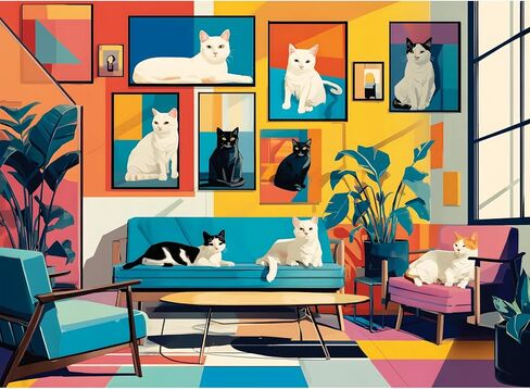 500 Piece Puzzle for Adults, Cat Themed Jigsaw Puzzles 500 Pieces for Adult Senior, Animals Puzzle 500 Piece, Funny Cat Pet Lover Jigsaw Puzzle, Home Decor Birthday Party Activity Gift 20.5x15in in Saudi Arabia