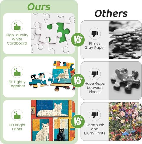 500 Piece Puzzle for Adults, Cat Themed Jigsaw Puzzles 500 Pieces for Adult Senior, Animals Puzzle 500 Piece, Funny Cat Pet Lover Jigsaw Puzzle, Home Decor Birthday Party Activity Gift 20.5x15in in Saudi Arabia