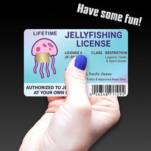 Jellyfishing License – Credit Card Skin Sticker Cover Decal Wrap 2-Pack – Ocean Adventure Permit Parody Design in Saudi Arabia