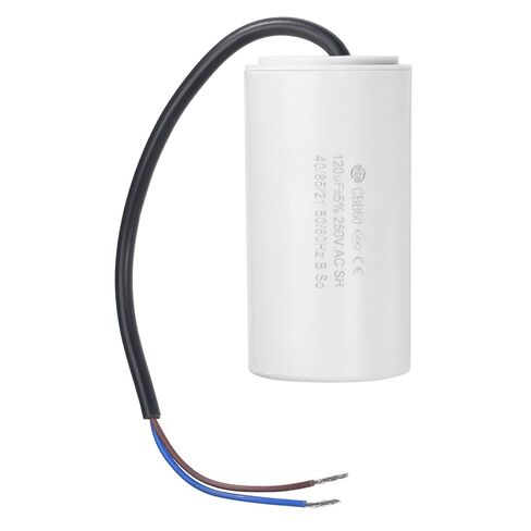 uxcell CBB60 Run Capacitor 100uF 250V AC 2 Wires 50/60Hz Cylinder 93x49mm White for Air Compressor Water Pump Motor in Saudi Arabia