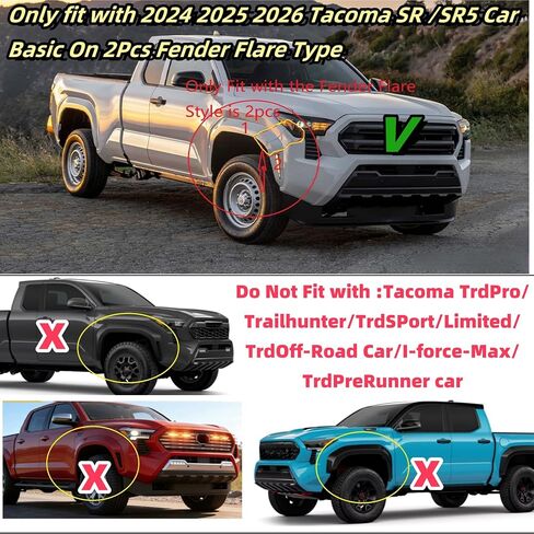 Fender Flare Side Marker Light fit for 2024 2025 2026 Toyota Tacoma sr sr5 Led Turn Signal wheel Arcles Side Marker Lights Accessories (SR5 SR) in Saudi Arabia