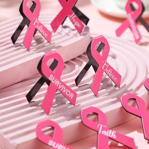 24 Pcs Breast Cancer Awareness Accessories Magnetic Bookmark Bulk Cancer Awareness Accessories Gifts Pink Ribbon Bookmarks or Charity, Office, Fundraiser Events in Kuwait