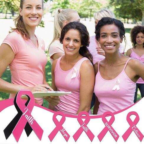 24 Pcs Breast Cancer Awareness Accessories Magnetic Bookmark Bulk Cancer Awareness Accessories Gifts Pink Ribbon Bookmarks or Charity, Office, Fundraiser Events in Kuwait