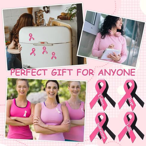 24 Pcs Breast Cancer Awareness Accessories Magnetic Bookmark Bulk Cancer Awareness Accessories Gifts Pink Ribbon Bookmarks or Charity, Office, Fundraiser Events in Kuwait