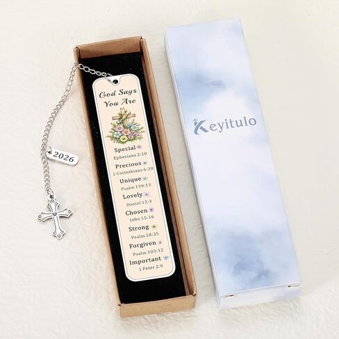 Books of the Bible Christian Bookmark, Bible Verse Bookmark with Cross Charm, Christian Gifts for Women, Inspirational Religious Gift for Baptism, Church Gifts for Women, First Communion, Graduation in Saudi Arabia