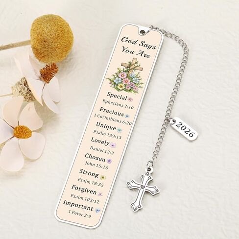 Books of the Bible Christian Bookmark, Bible Verse Bookmark with Cross Charm, Christian Gifts for Women, Inspirational Religious Gift for Baptism, Church Gifts for Women, First Communion, Graduation in Saudi Arabia
