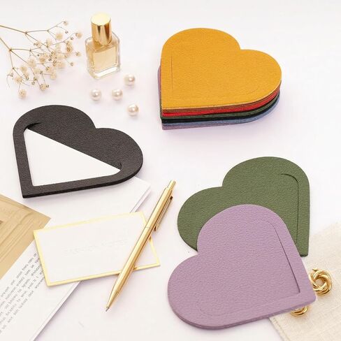 40Pcs Leather Heart Bookmarks Cute Page Book Marks Colorful Book Reading Accessories for Books Lovers Teachers Students Reading Gifts School Office Home Supplies in Saudi Arabia