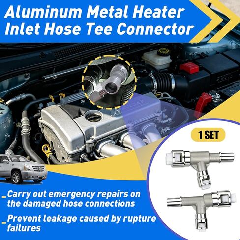 800-414HP & 800-413HP Aluminum Metal Heater Inlet Hose Tee Connector Compatible with Chevrolet Silverado 2007-2014, Suburban 2000-2014, Cadillac Escalade, GMC Sierra Yukon, Replace 15055342, 15055343 in Saudi Arabia