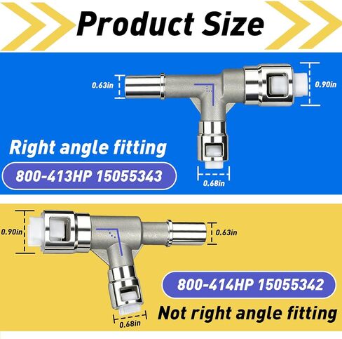 800-414HP & 800-413HP Aluminum Metal Heater Inlet Hose Tee Connector Compatible with Chevrolet Silverado 2007-2014, Suburban 2000-2014, Cadillac Escalade, GMC Sierra Yukon, Replace 15055342, 15055343 in Saudi Arabia