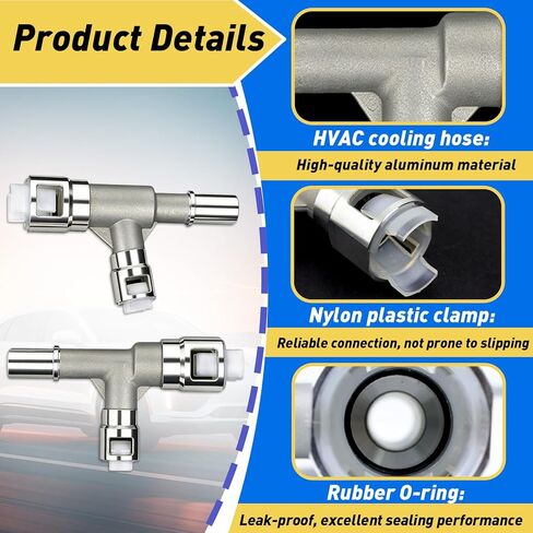 800-414HP & 800-413HP Aluminum Metal Heater Inlet Hose Tee Connector Compatible with Chevrolet Silverado 2007-2014, Suburban 2000-2014, Cadillac Escalade, GMC Sierra Yukon, Replace 15055342, 15055343 in Saudi Arabia