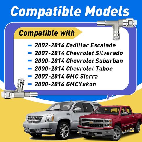 800-414HP & 800-413HP Aluminum Metal Heater Inlet Hose Tee Connector Compatible with Chevrolet Silverado 2007-2014, Suburban 2000-2014, Cadillac Escalade, GMC Sierra Yukon, Replace 15055342, 15055343 in Saudi Arabia