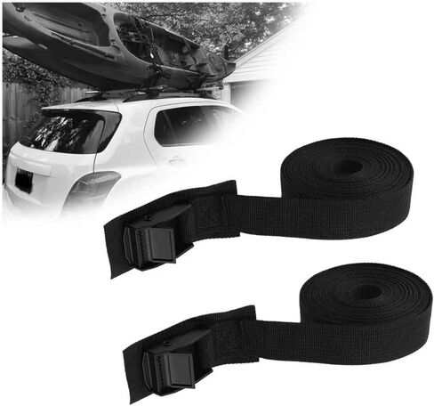 2PCS 12Ft Cam Buckle Tie Down Straps Adjustable,Heavy Duty Lashing Straps with Buckles for Maximum Load Capacity 330 Lbs,Universal Mini Cinch Strap for Cargo,Roof Rack,Trailer in Kuwait