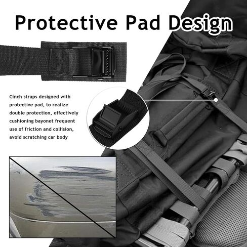 2PCS 12Ft Cam Buckle Tie Down Straps Adjustable,Heavy Duty Lashing Straps with Buckles for Maximum Load Capacity 330 Lbs,Universal Mini Cinch Strap for Cargo,Roof Rack,Trailer in Kuwait
