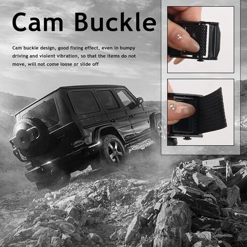 2PCS 12Ft Cam Buckle Tie Down Straps Adjustable,Heavy Duty Lashing Straps with Buckles for Maximum Load Capacity 330 Lbs,Universal Mini Cinch Strap for Cargo,Roof Rack,Trailer in Kuwait