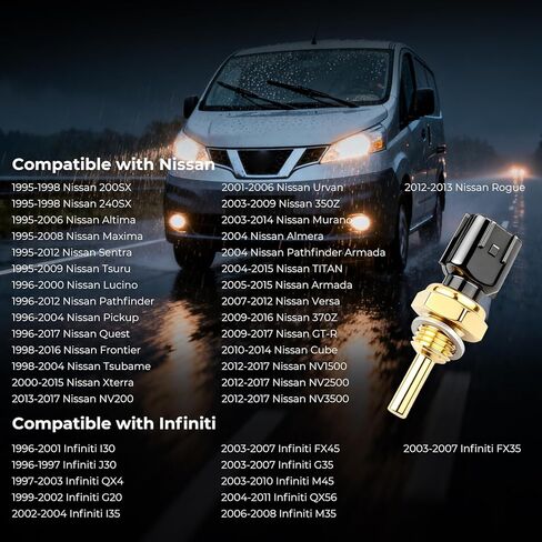 Engine Coolant Temperature Sensor for Nissan 1996-2012 Pathfinder, 1998-2016 Frontier, 2004-2015 Titan, 1995-2012 Sentra, 2007-2012 Versa, 2005-2015 Armada, 2000-2015 Xterra, 158-0606, 22630-7Y000 in Saudi Arabia