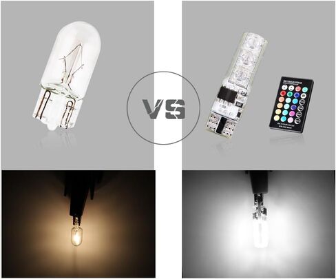 4 pack 194 T10 LED Light Bulb W5W 168 RGB with Remote Control Atmosphere Lights for Car Interior Map Dome Door License Plate Light in Saudi Arabia