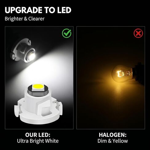 10 PCS Car T4.2 LED Bulbs, Super Bright 3030 Chip interior car lights bulbs, 12V IP65 Waterproof Dashboard Lights, 50000Hrs Long Life Easy Install, Universal for Most Cars (White) in Saudi Arabia