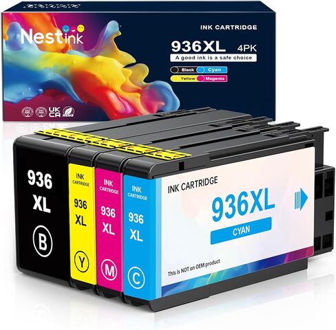 936 Ink Cartridges Replacement for HP 936e XL Series Compatible with officeJet Pro 9110b, 9120b, 9130b officeJet Pro Wide Format 9720/9730 Printer(B/C/M/Y). in Kuwait