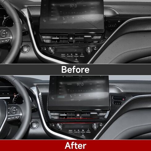 Car Air Vent Frame Center AC Trim Carbon Color ABS Decal Sticker Compatible with 8th Gen Toyota Camry XV70 Accessories - for 2021-2024 ONLY in Saudi Arabia
