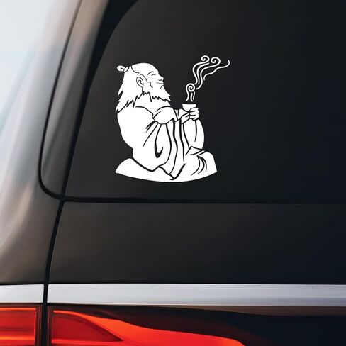 ATLA Uncle Iroh with Tea Sticker Decal Notebook Car Laptop 4.75"x5.5" (White) in Kuwait