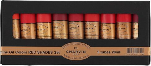 Charvin Extra Fine Professional Oil Paint Set for Artists, Shades of Red - Bonjour Set of 9, 20 ml Tubes, Finely Milled, Non-Yellowing Artist Oil Paints in French Riviera-Inspired Hues in Saudi Arabia