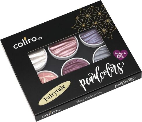 COLIRO Artist Mica Pearl Watercolor Paint, M760 Fairytale (6 Color Set) by Finetec GmbH in Saudi Arabia