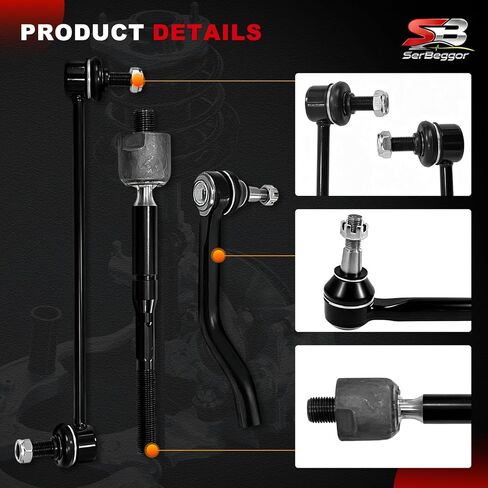 Front Lower Control Arm Kit Ball Joints Tie Rod Ends Sway Bar Links Compatible with 2014-2018 Nissan Altima (2013 Altima 4-Door Sedan ONLY) & 2016-2023 Maxima in Saudi Arabia