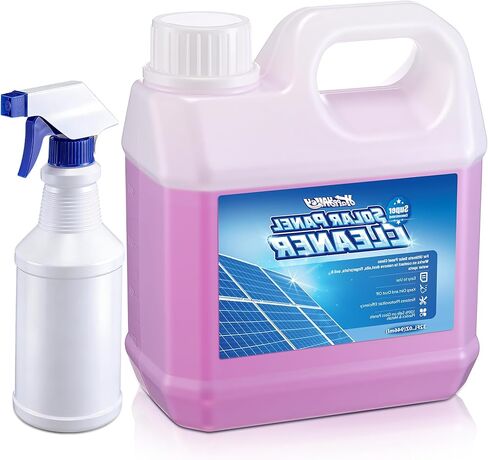 Solar Panel Cleaner 32oz (20X Concentrate, Makes 150 Gallons), Solar Panel Cleaning Fast Evaporating Formula, Includes 500ml Dilution Spray Bottle (Bottle Only), Multi Surface Use in Saudi Arabia