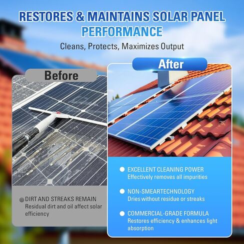 Solar Panel Cleaner 32oz (20X Concentrate, Makes 150 Gallons), Solar Panel Cleaning Fast Evaporating Formula, Includes 500ml Dilution Spray Bottle (Bottle Only), Multi Surface Use in Saudi Arabia