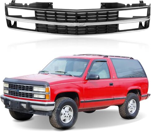 CarPartsDepot Front Grille Chrome Shell With Black Insert Grill Compatible With CHEVROLET 1988-1993 C/K 1500 2500 3500 & 1992-1993 Blazer GM1200142 in Saudi Arabia