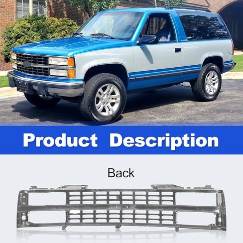 CarPartsDepot Front Grille Chrome Shell With Black Insert Grill Compatible With CHEVROLET 1988-1993 C/K 1500 2500 3500 & 1992-1993 Blazer GM1200142 in Saudi Arabia