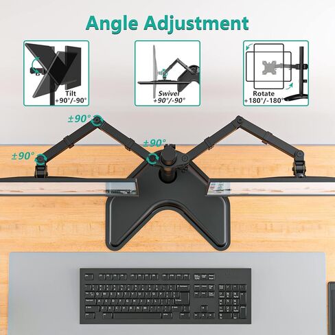 WALI Bundles- Dual Monitor Stand and Desk File Organizer, 4 Tier Desktop Paper Letter Tray Organizer with Drawer and 2 Pen Holders (MF002+DO005DH-B) in Kuwait