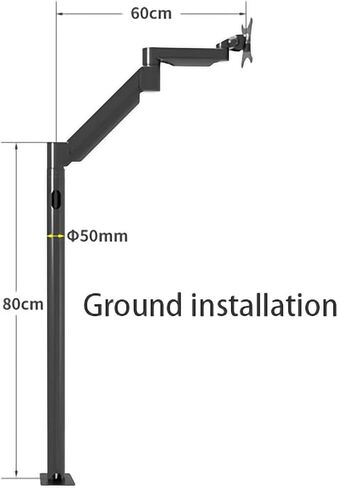 Ground Monitor Bracket, Universal Tv Head Stand, Side/Ground Installation Options,Stand Desk Riser Monitor Stand Mount,Black-Side Installation in Kuwait