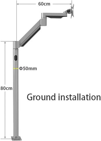 Ground Monitor Bracket, Universal Tv Head Stand, Side/Ground Installation Options,Stand Desk Riser Monitor Stand Mount,Silver-Ground Installation in Kuwait