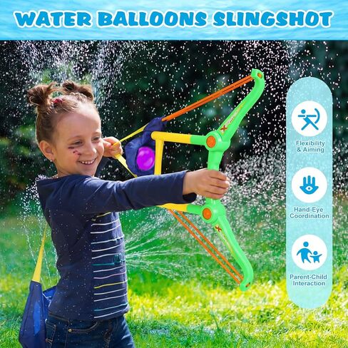 Soulchen 2 Pack Water Balloon Launcher Slingshots، قاذفة محمولة باليد ألعاب صيفية للأطفال في الهواء الطلق حمام السباحة الشاطئ لعبة مائية للأولاد والبنات والمراهقين والبالغين في الفناء الخلفي للعب in Kuwait