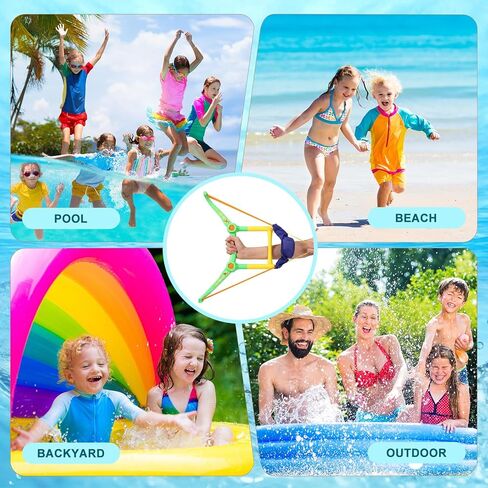 Soulchen 2 Pack Water Balloon Launcher Slingshots، قاذفة محمولة باليد ألعاب صيفية للأطفال في الهواء الطلق حمام السباحة الشاطئ لعبة مائية للأولاد والبنات والمراهقين والبالغين في الفناء الخلفي للعب in Kuwait