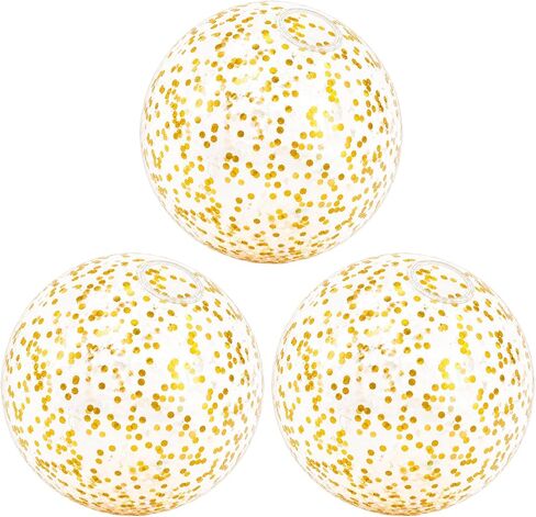 Beach Balls, Inflatable Beach Balls Bulk, 16 Inch Small Glitter Beach Balls for Pool, Sparkly Confetti Beachball, 3 Pcs Inflatable Ball for Summer Swimming Pool Party Supplies in Saudi Arabia