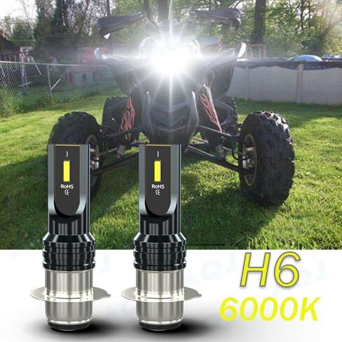 Fit For Yamaha RHINO 660 4X4 2004-2007 Headlight bulbs,H6 H6M P15D Motorcycle/ATV/UTV Bulbs, High Low Beam,1:1 Real Size, 6500K Cool White,300% Brightnes Bulbs,Plug n Play, pack of 2 in Saudi Arabia