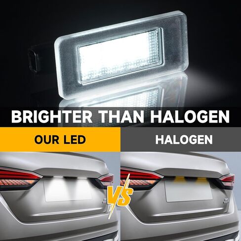 LED License Plate Light Lamp Assembly, White, 2 Pack | Compatible with 2019-2025 Nissan Altima, Sentra, Rogue, Versa, Clear Lens, 6000K White 18-SMD, Xenon White Tag Lights in Saudi Arabia