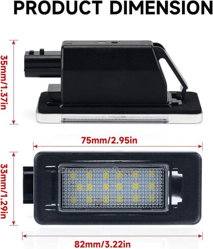 LED License Plate Light Lamp Assembly, White, 2 Pack | Compatible with 2019-2025 Nissan Altima, Sentra, Rogue, Versa, Clear Lens, 6000K White 18-SMD, Xenon White Tag Lights in Saudi Arabia