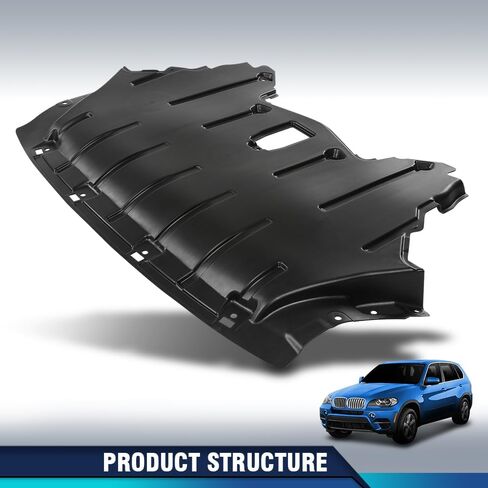 PIT66 Front Engine Splash Shield Under Panel Compatible with BMW X5 2011-2013 51757233968, BM1228177 Black in Kuwait