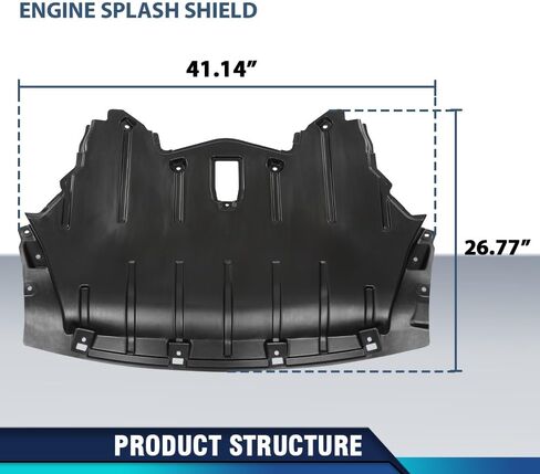 PIT66 Front Engine Splash Shield Under Panel Compatible with BMW X5 2011-2013 51757233968, BM1228177 Black in Kuwait