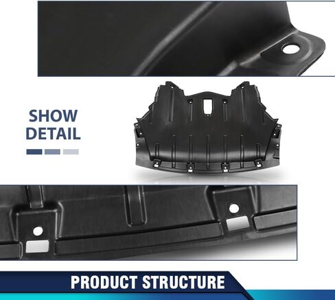 PIT66 Front Engine Splash Shield Under Panel Compatible with BMW X5 2011-2013 51757233968, BM1228177 Black in Kuwait