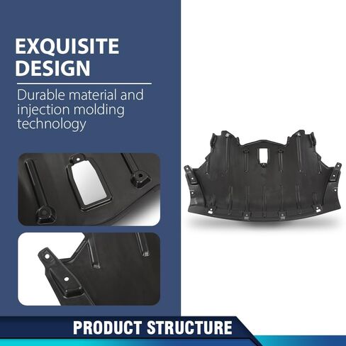 PIT66 Front Engine Splash Shield Under Panel Compatible with BMW X5 2011-2013 51757233968, BM1228177 Black in Kuwait